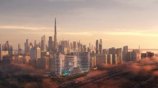 bâtiment résidentiel moderne Aquarise avec façade incurvée