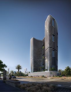 Immeuble résidentiel moderne de Binghatti Hills avec jardins paysagers