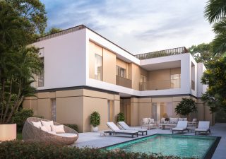 villa moderne de quatre chambres avec cour intérieure et piscine