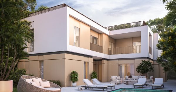 villa moderne de quatre chambres avec cour intérieure et piscine