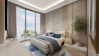 Chambre luxueuse avec balcon et vue sur la mer